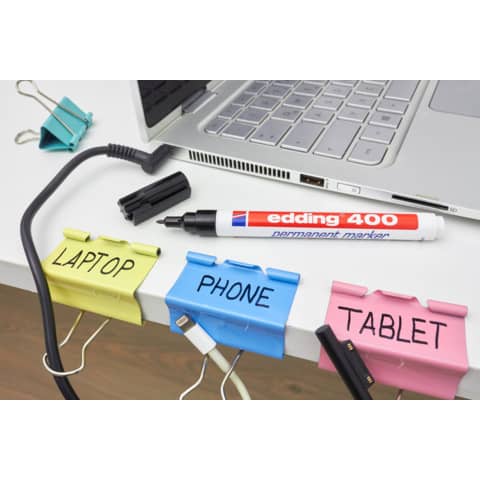 Marcatore permanente edding 400 punta conica 1 mm nero E-400 001